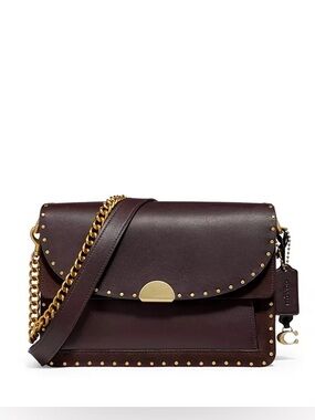 Coach Dreamer Mixed Media Shoulder Bag, Brass/Oxblood